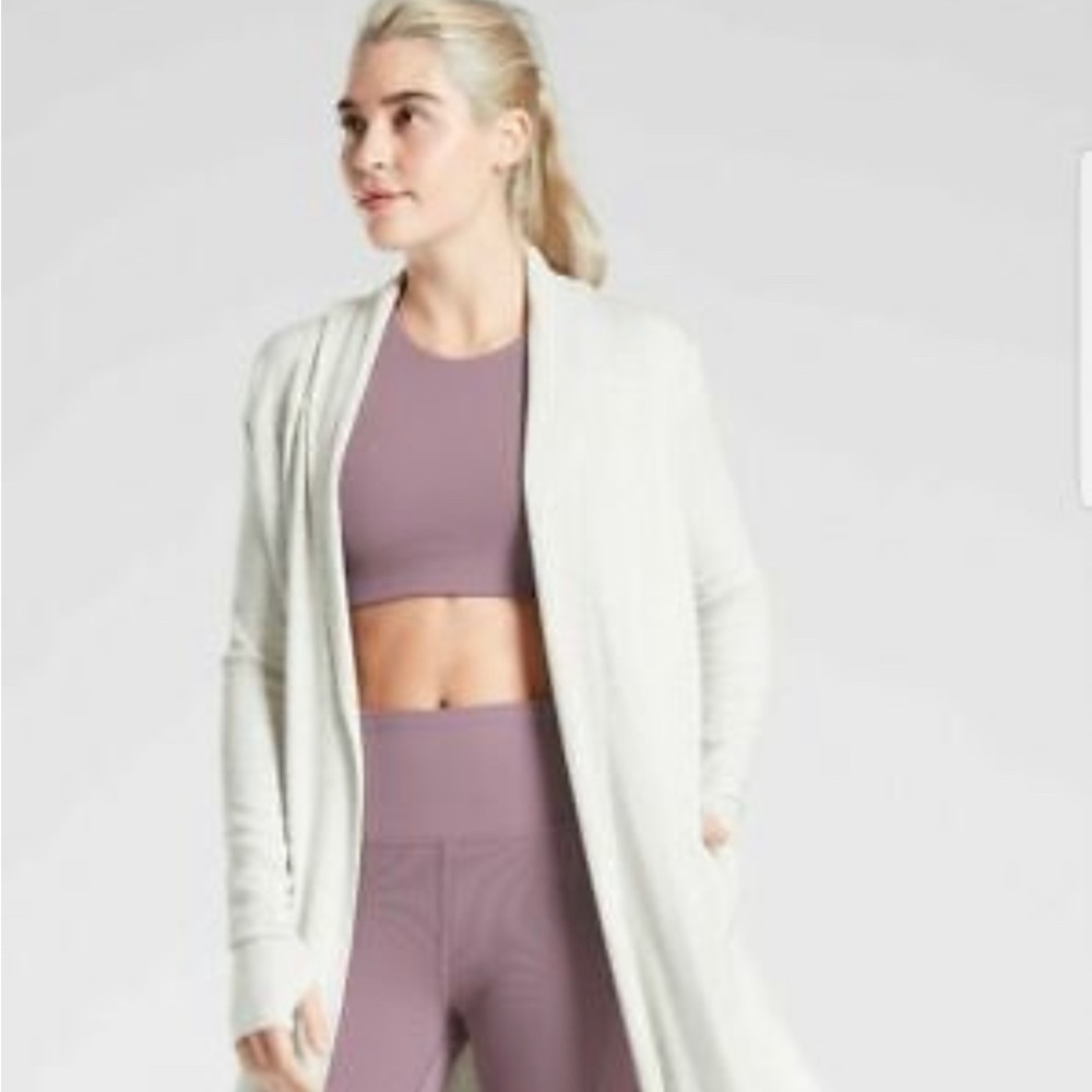 Athleta Coaster Long Wrap, Heathered Gray, Size S NEW